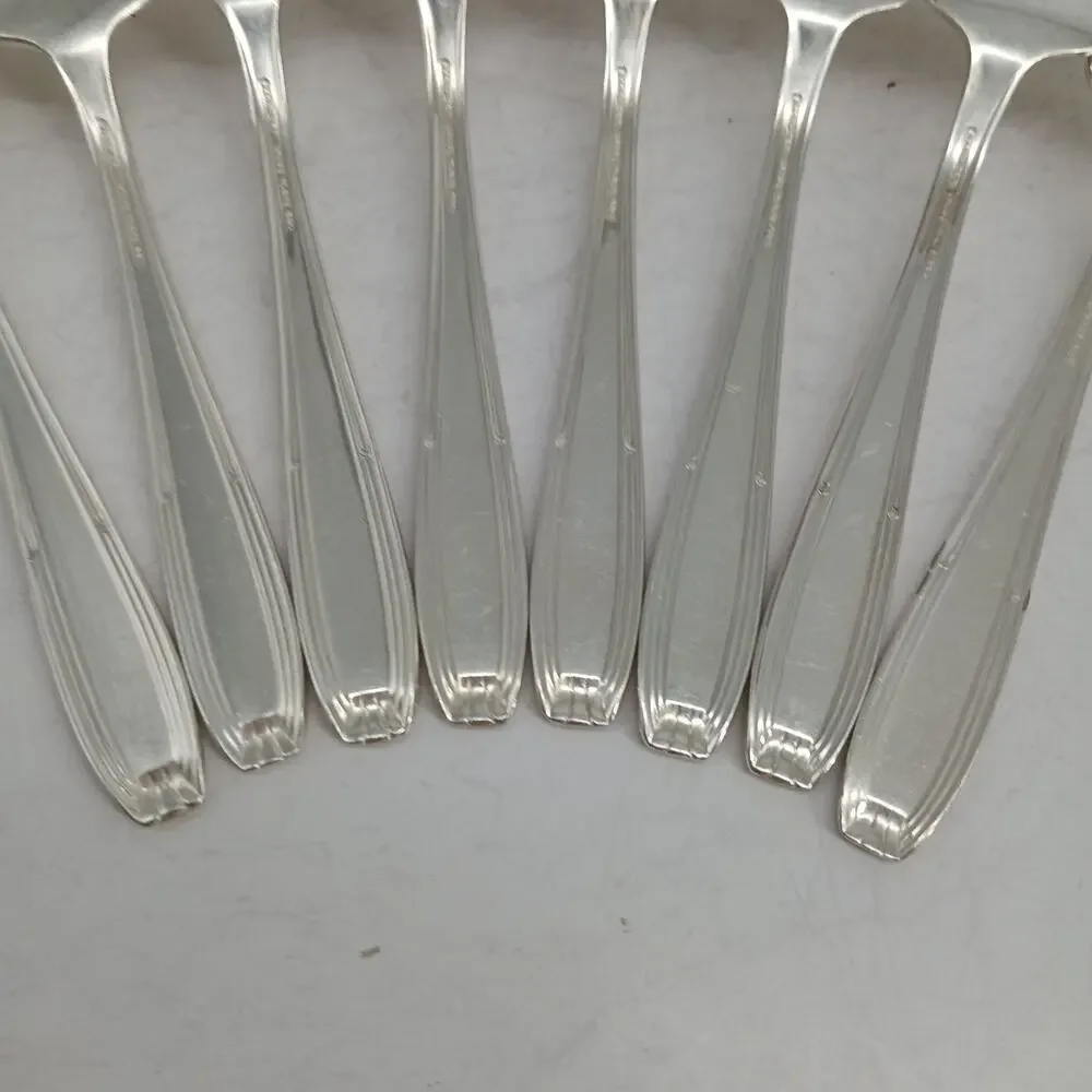 8X SF Harmony House by Wallace Serenade Silverplate Flatware Salad Forks Vtg
